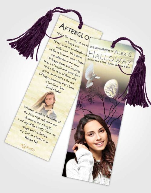 Funeral Bookmark Template At Dusk Soft Moonlight