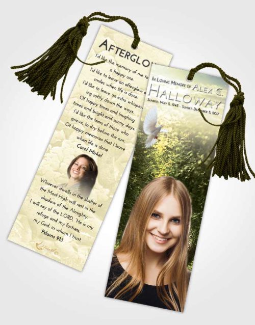 Funeral Bookmark Template At Dusk Summer Forest