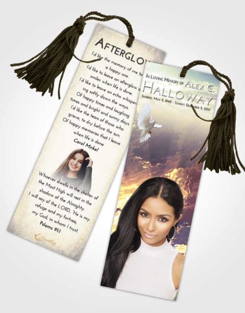 Funeral Bookmark Template At Dusk Sunset Mystery