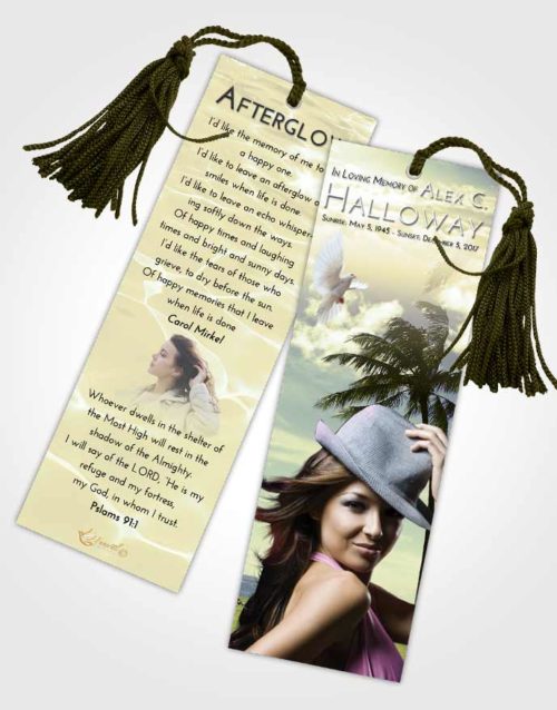 Funeral Bookmark Template At Dusk Tropical Breeze