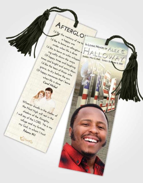 Funeral Bookmark Template At Dusk USA