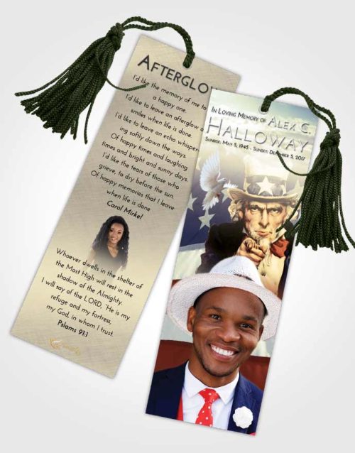 Funeral Bookmark Template At Dusk Uncle Sam