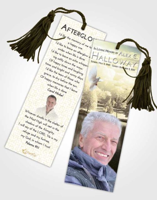 Funeral Bookmark Template At Dusk White Winter Park