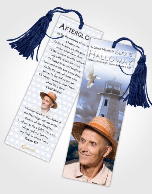 Funeral Bookmark Template Coral Reef Lighthouse Safety