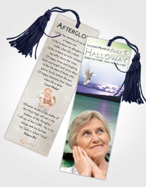 Funeral Bookmark Template Emerald Lake Front