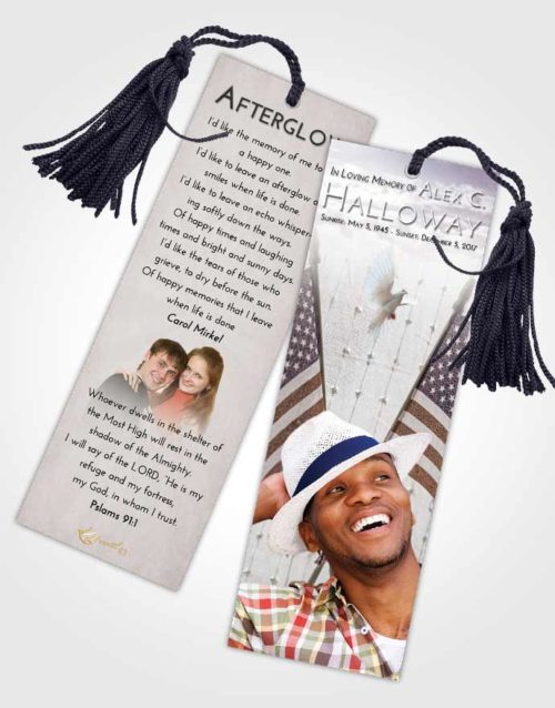 Funeral Bookmark Template Evening American Justice