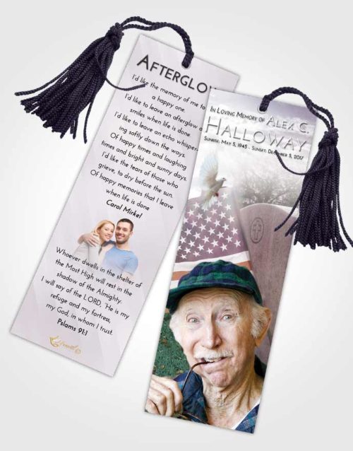 Funeral Bookmark Template Evening American Smile