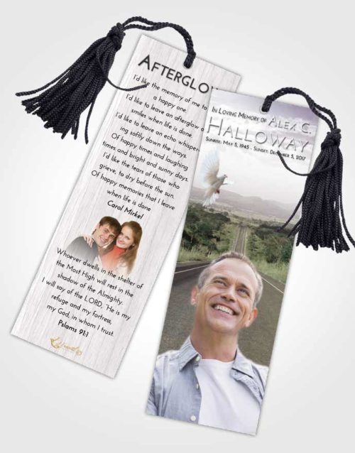 Funeral Bookmark Template Evening Highway Cruise