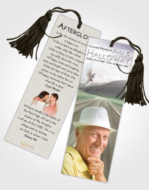 Funeral Bookmark Template Evening Morning Highway