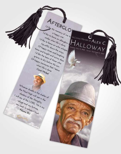 Funeral Bookmark Template Evening Return to the Clouds