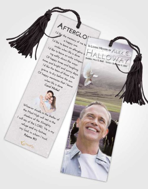 Funeral Bookmark Template Evening Watering Hole