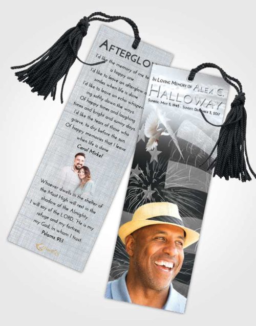 Funeral Bookmark Template Freedom American Patriot