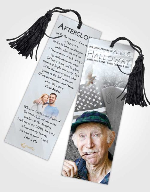 Funeral Bookmark Template Freedom American Smile