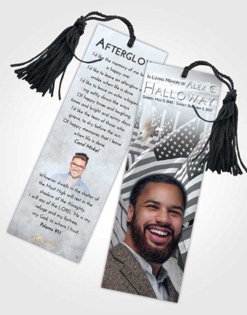 Funeral Bookmark Template Freedom American Victory