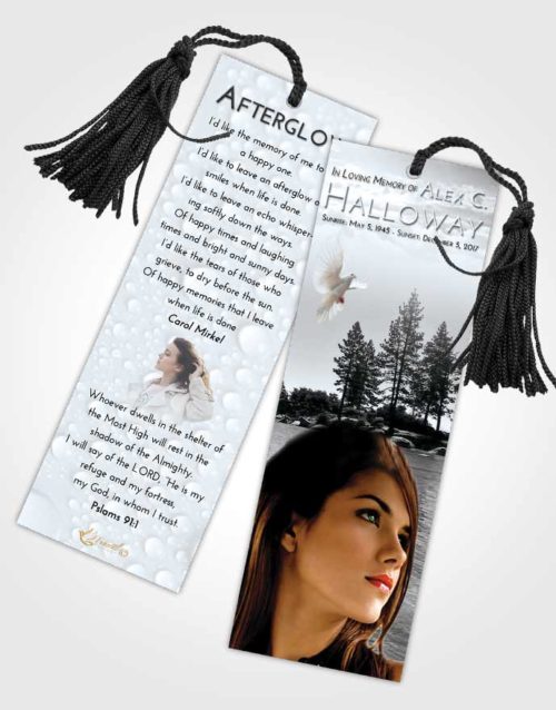 Funeral Bookmark Template Freedom Coral Waters