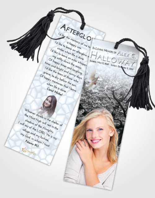 Funeral Bookmark Template Freedom Flowering Path