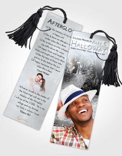 Funeral Bookmark Template Freedom Forest Bridge