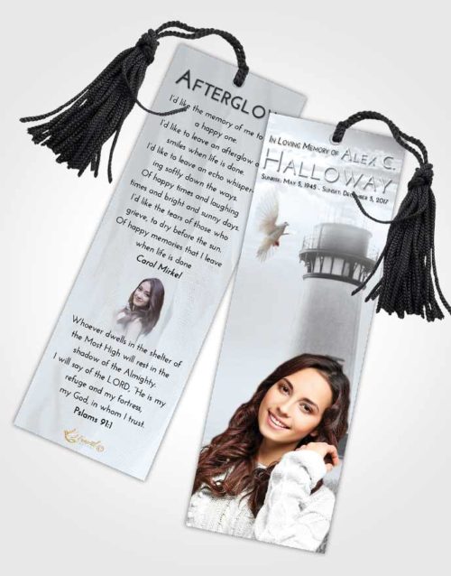 Funeral Bookmark Template Freedom Lighthouse Clarity
