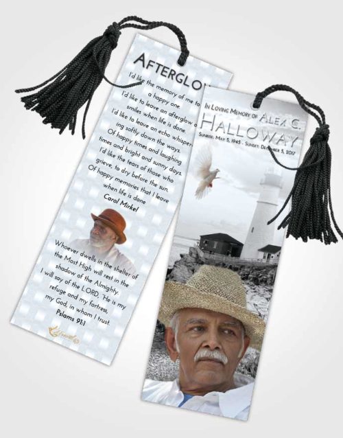 Funeral Bookmark Template Freedom Lighthouse Secret