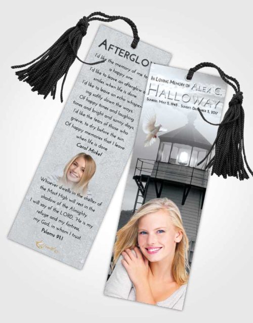 Funeral Bookmark Template Freedom Lighthouse Surprise