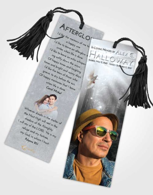 Funeral Bookmark Template Freedom Magical Forest