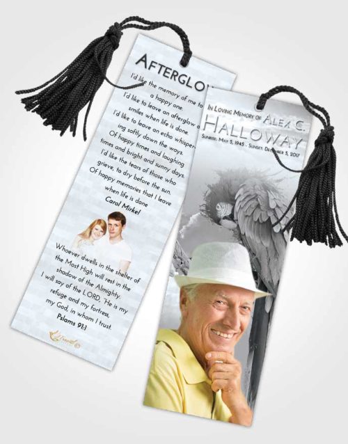 Funeral Bookmark Template Freedom Magical Parrot