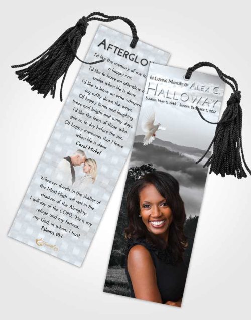 Funeral Bookmark Template Freedom Misty Forest