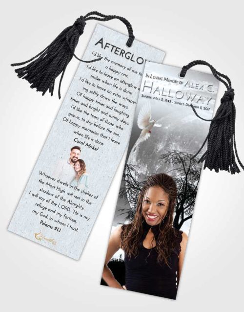 Funeral Bookmark Template Freedom Moon Peace