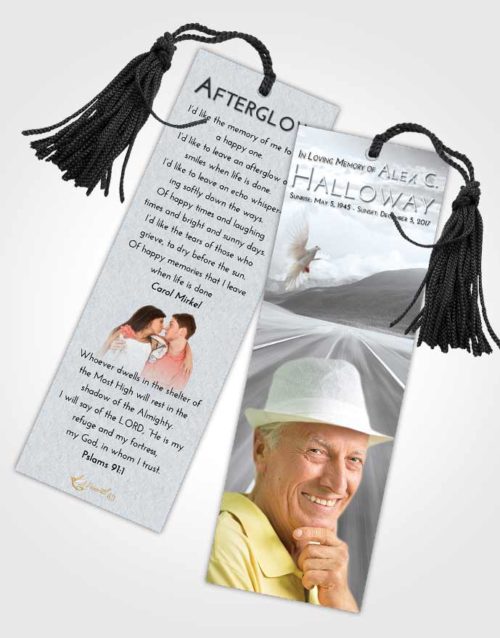 Funeral Bookmark Template Freedom Morning Highway