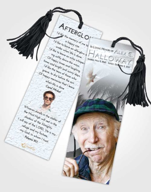 Funeral Bookmark Template Freedom Palm Paradise
