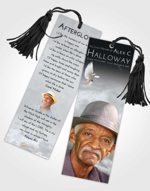 Funeral Bookmark Template Freedom Return to the Clouds