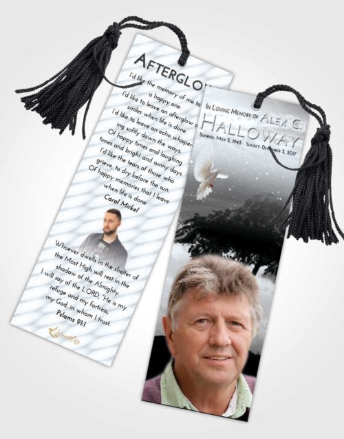 Funeral Bookmark Template Freedom Scenic Sky
