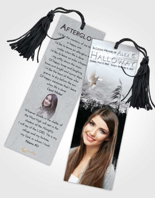 Funeral Bookmark Template Freedom Serenity Lake