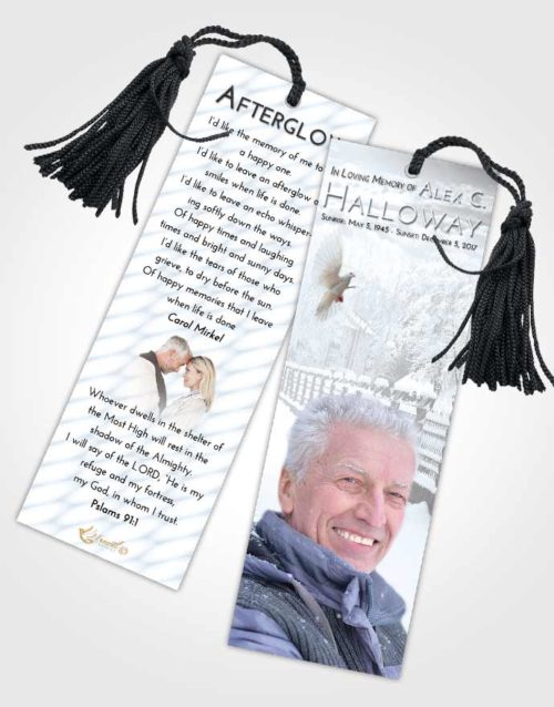 Funeral Bookmark Template Freedom Snow Walk