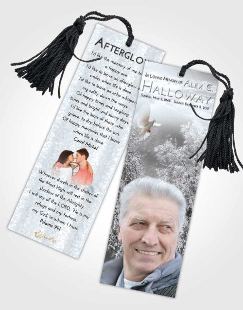 Funeral Bookmark Template Freedom Snowy Love
