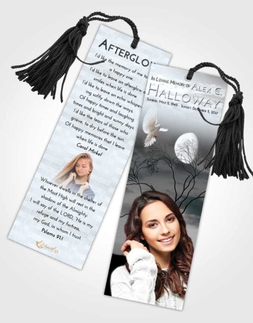Funeral Bookmark Template Freedom Soft Moonlight