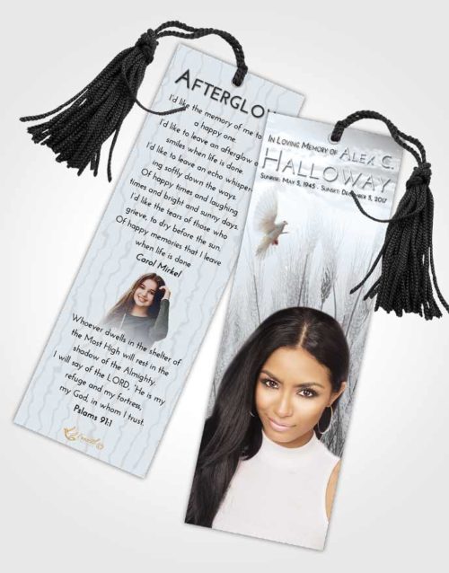 Funeral Bookmark Template Freedom Soft Wheat