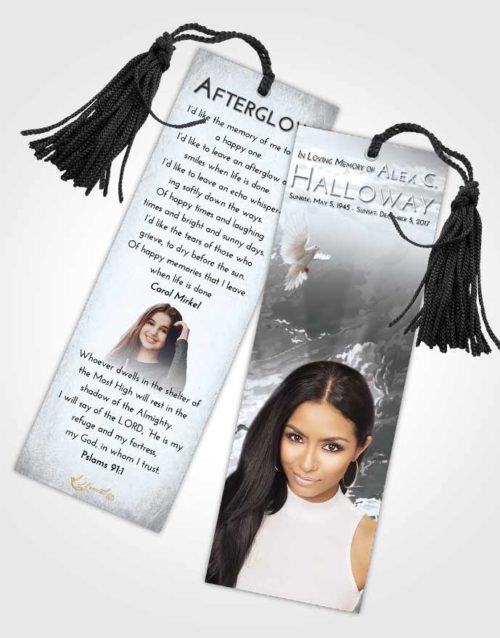 Funeral Bookmark Template Freedom Sunset Mystery