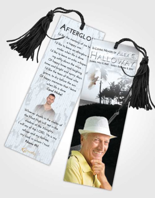 Funeral Bookmark Template Freedom Sunset in a Hammock