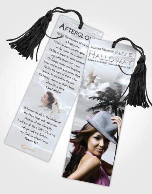 Funeral Bookmark Template Freedom Tropical Breeze