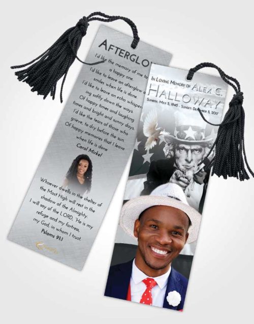 Funeral Bookmark Template Freedom Uncle Sam
