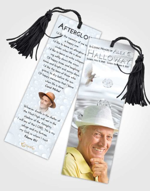 Funeral Bookmark Template Freedom Water Droplet