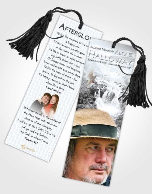 Funeral Bookmark Template Freedom Waterfall Liberty
