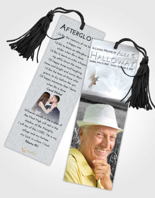 Funeral Bookmark Template Freedom Wheat Fields