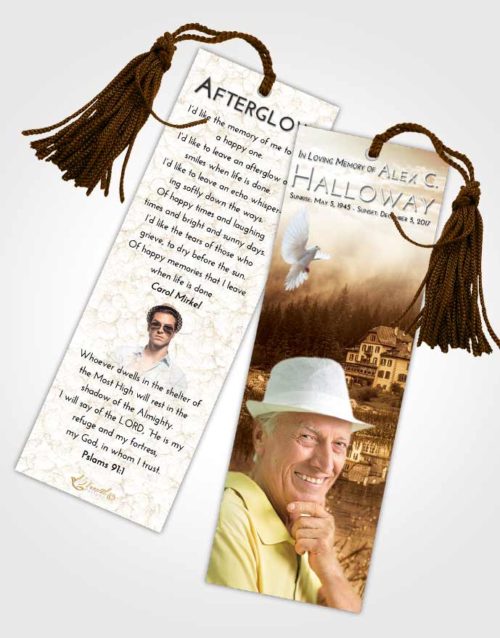 Funeral Bookmark Template Golden Lake House