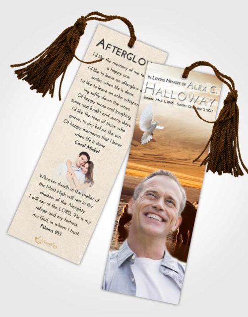 Funeral Bookmark Template Golden Watering Hole