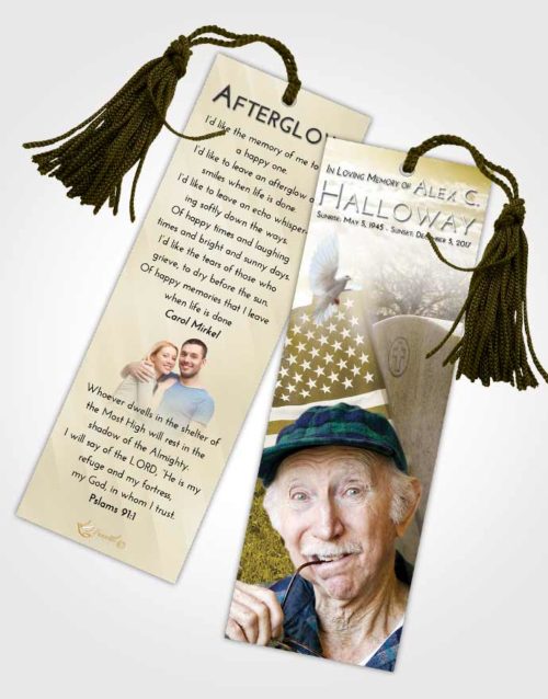 Funeral Bookmark Template Harmony American Smile