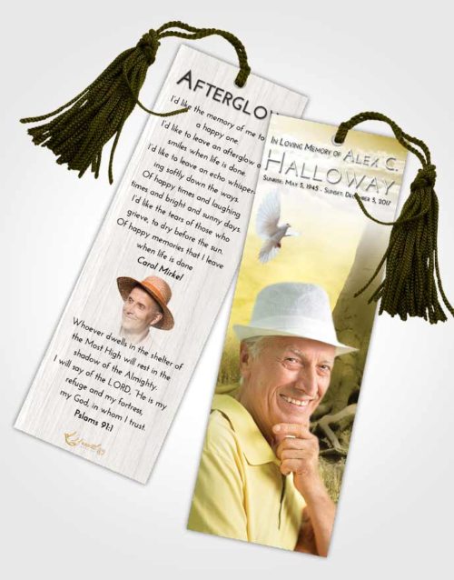 Funeral Bookmark Template Harmony Deep Roots