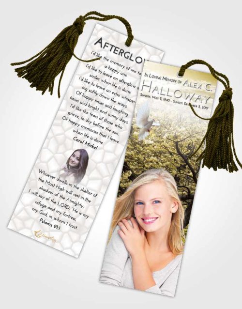 Funeral Bookmark Template Harmony Flowering Path