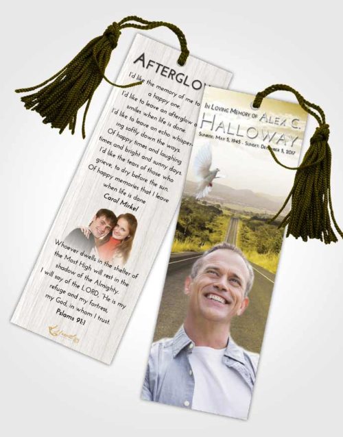 Funeral Bookmark Template Harmony Highway Cruise